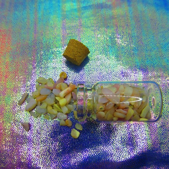Pink Opal Gemstone Chips In A Bottle Embellishments Natural Semi Precious - Picture 2 of 3
